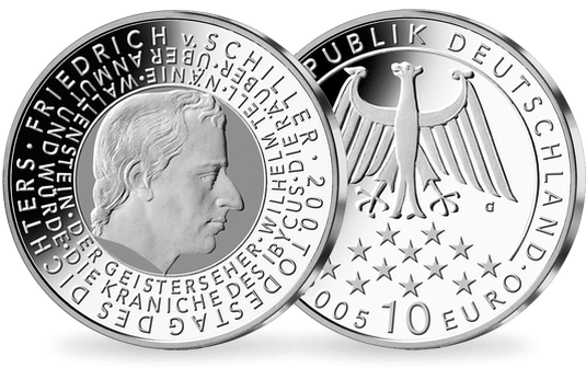 10 EURO Gedenkmünze 200. Todestag Friedrich von Schiller | MDM-Münzenblog