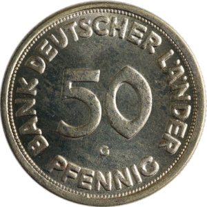 50 Pfennig, Bank Deutscher Länder,