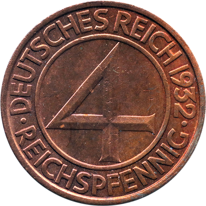 Vier-Pfennig-Münze als Symbol für die Krise 1932 | MDM-Münzenblog